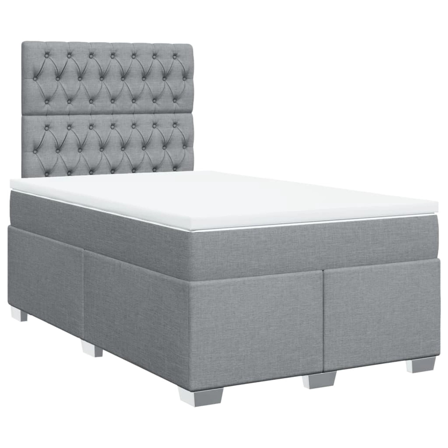 vidaXL Boxspringbett, Boxspringbett mit Matratze Hellgrau 120x200 cm Stoff günstig online kaufen