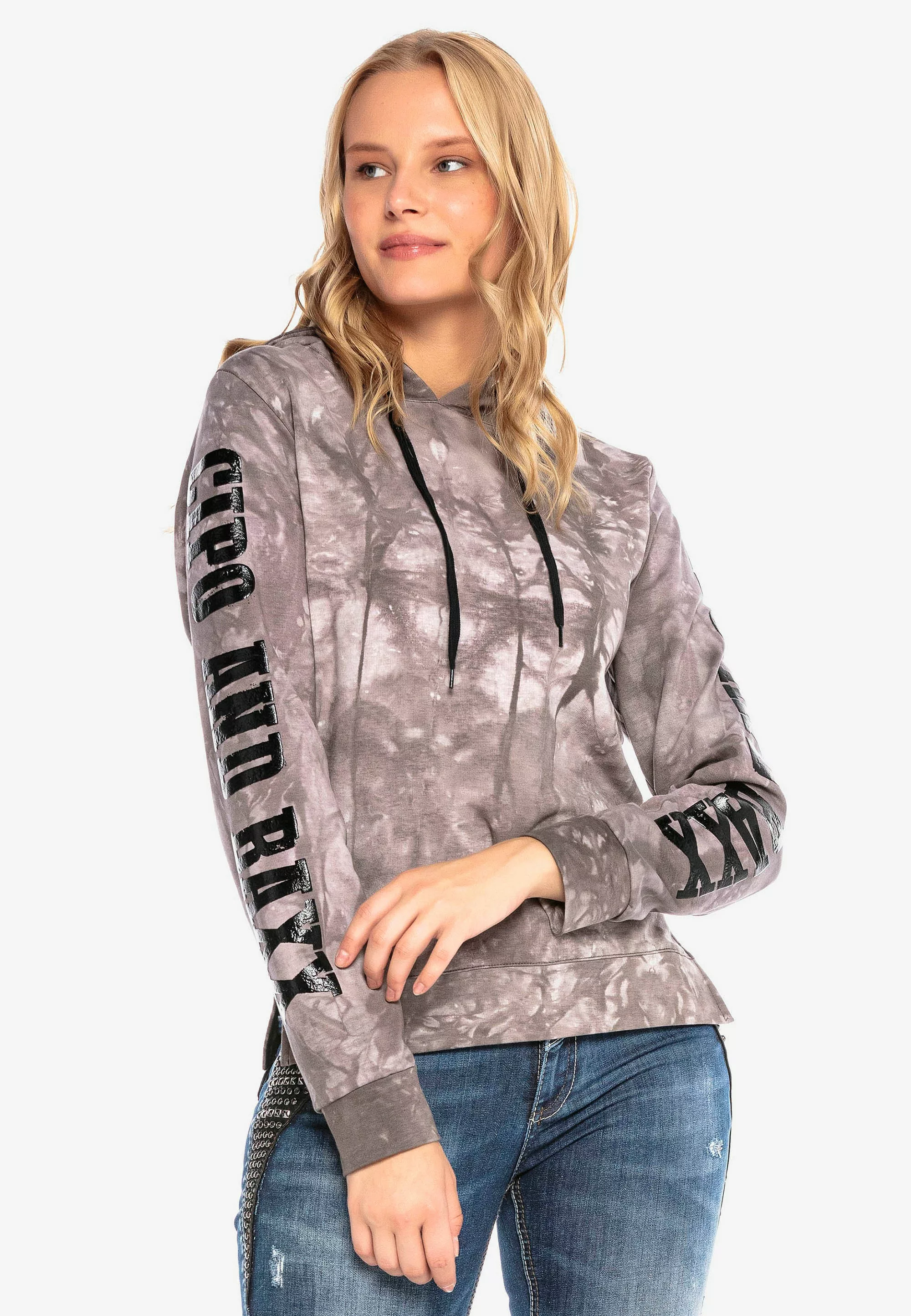 Cipo & Baxx Kapuzensweatshirt, mit stylischer Batikmusterung günstig online kaufen