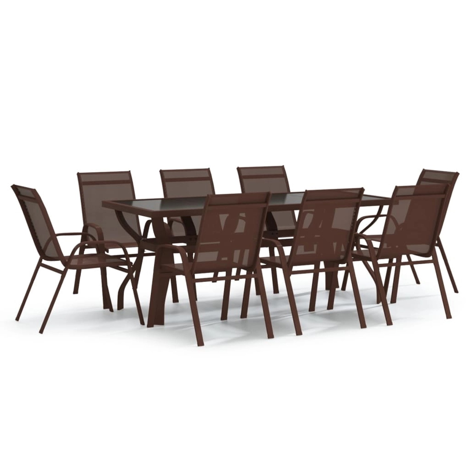 vidaXL 9-Tlg Garten-Essgruppe Braun und Schwarz 3095978 günstig online kaufen