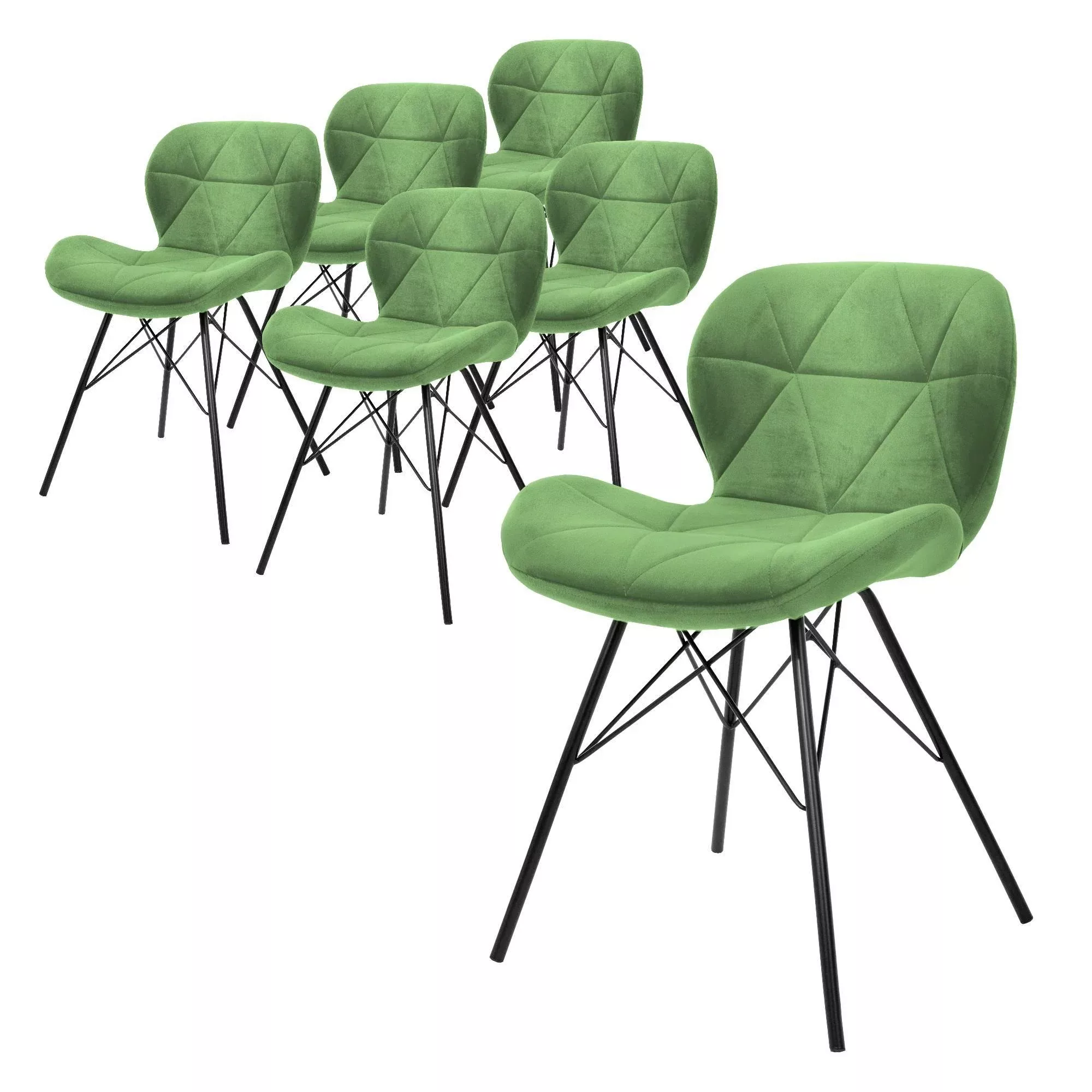 ML-Design | Set mit 6 Esszimmerstühlen Dane aus Samt günstig online kaufen