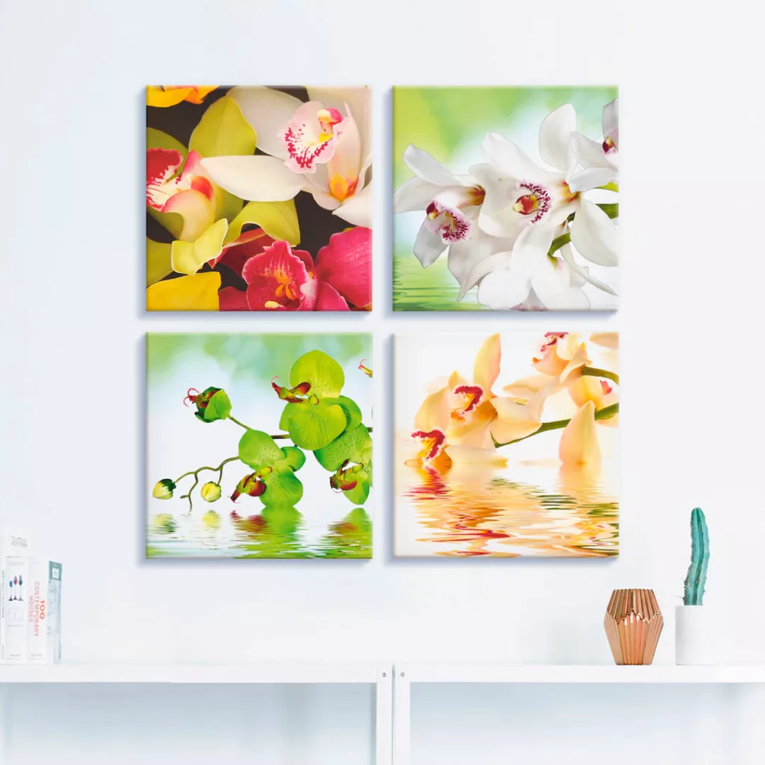 Artland Leinwandbild "Orchideen Blumen", Blumen, (4 St.), 4er Set, verschie günstig online kaufen