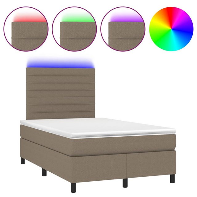 vidaXL Boxspringbett Bett Boxspringbett mit Matratze & LED Stoff (120 x 200 günstig online kaufen