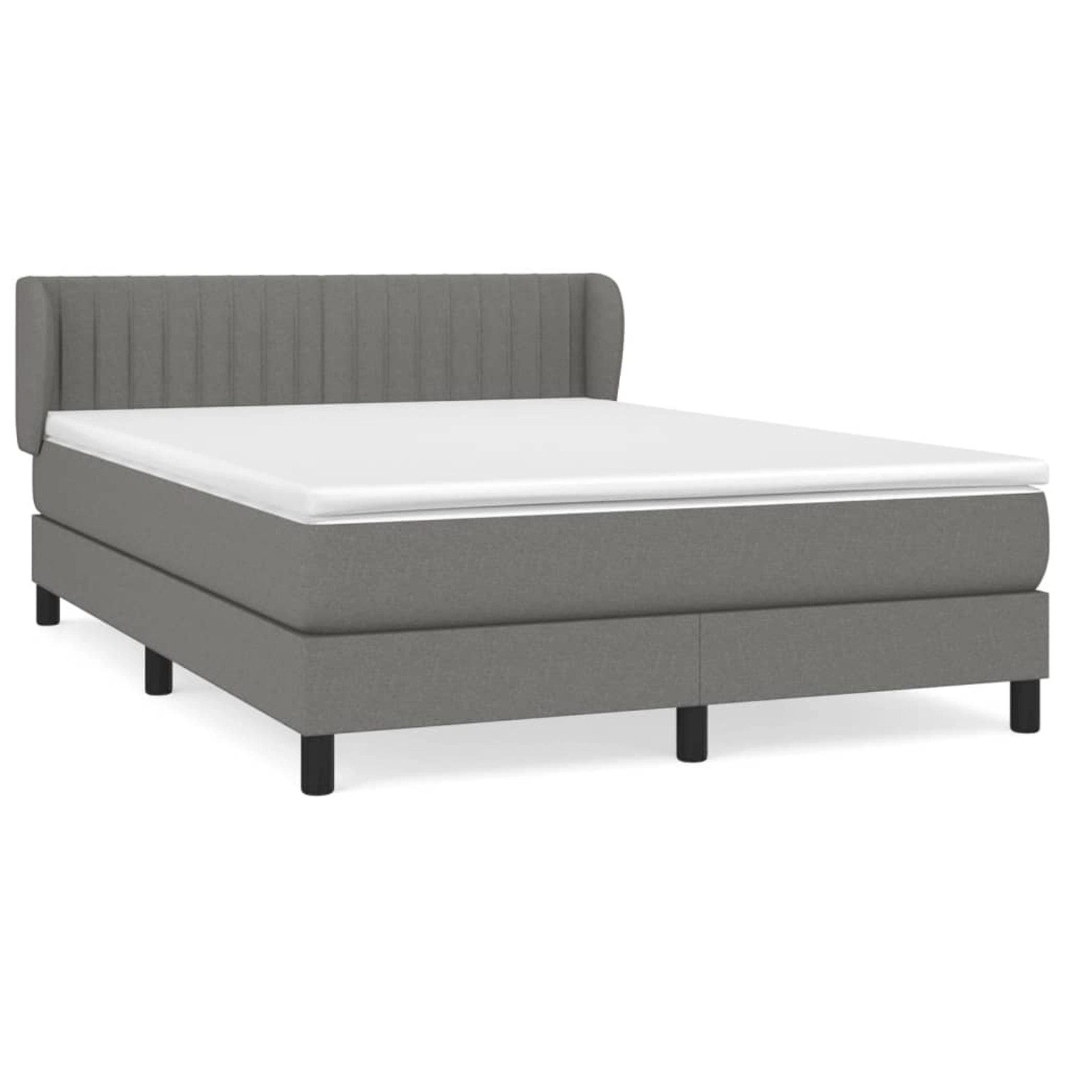 vidaXL Boxspringbett mit Matratze Dunkelgrau 140x190 cm Stoff1398638 günstig online kaufen