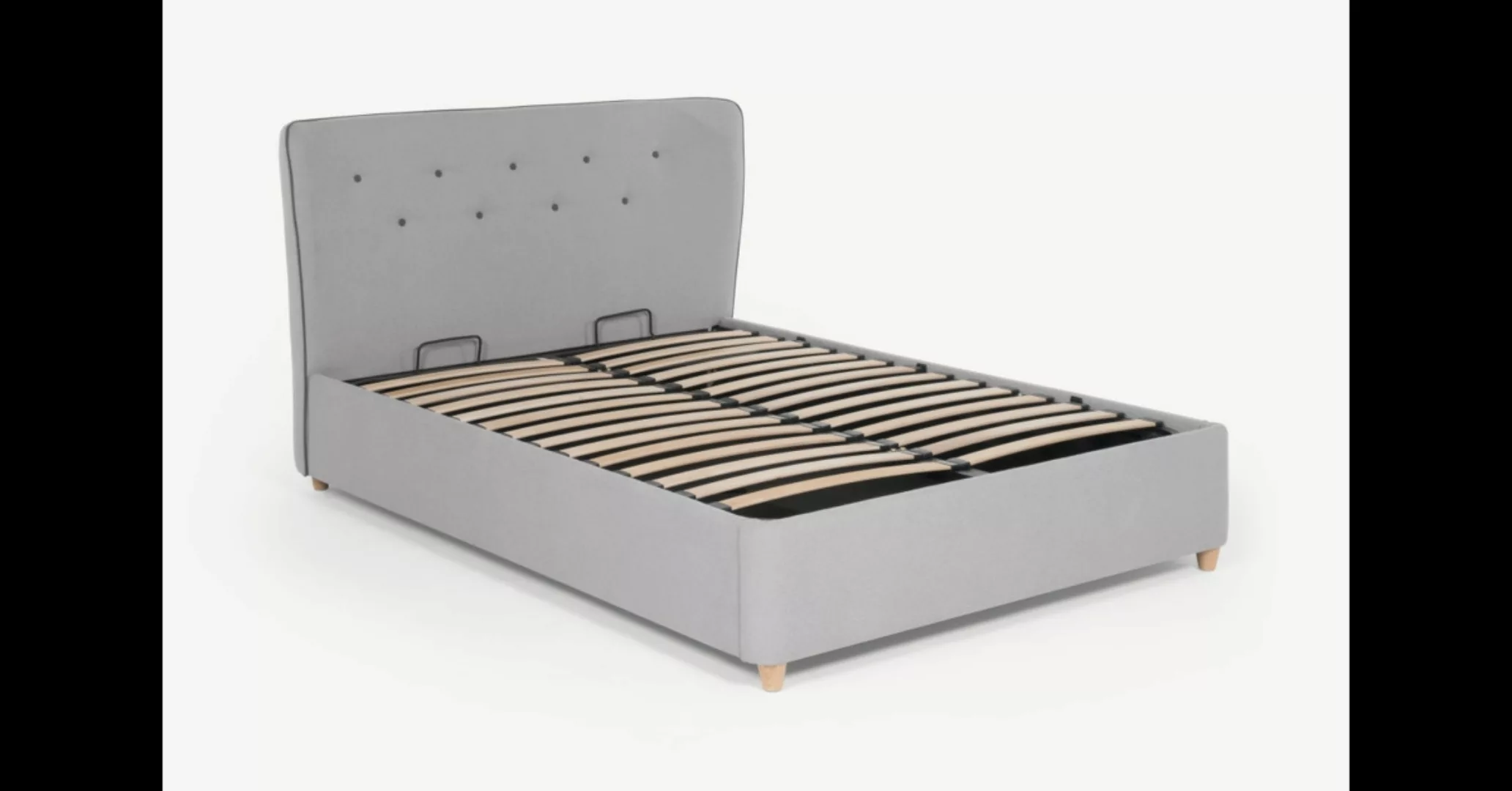Burcot Polsterbett mit Bettkasten (140 x 200 cm), Grau - MADE.com günstig online kaufen