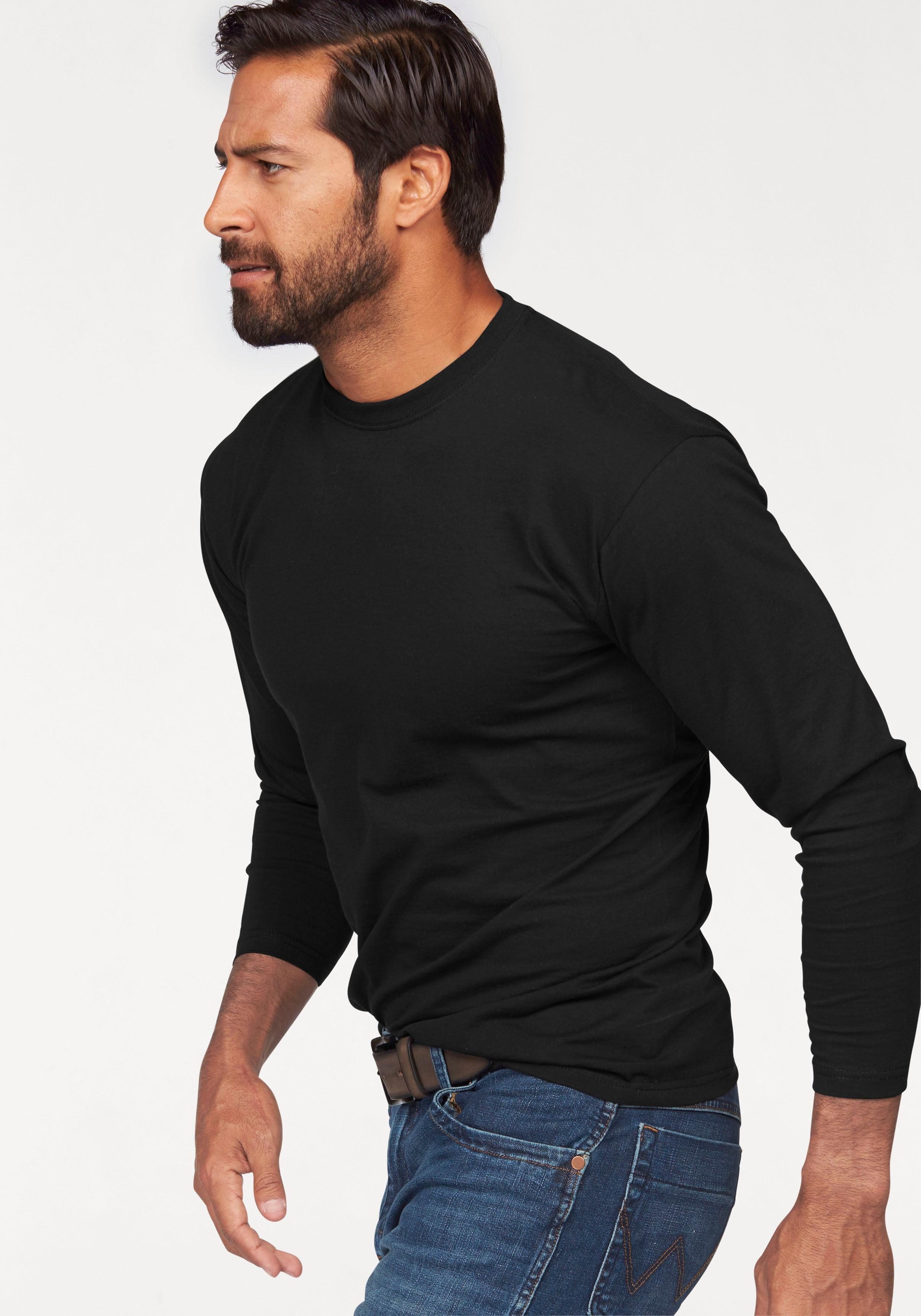 Fruit of the Loom Langarmshirt, (Packung, 2 tlg.), aus reiner Baumwolle günstig online kaufen