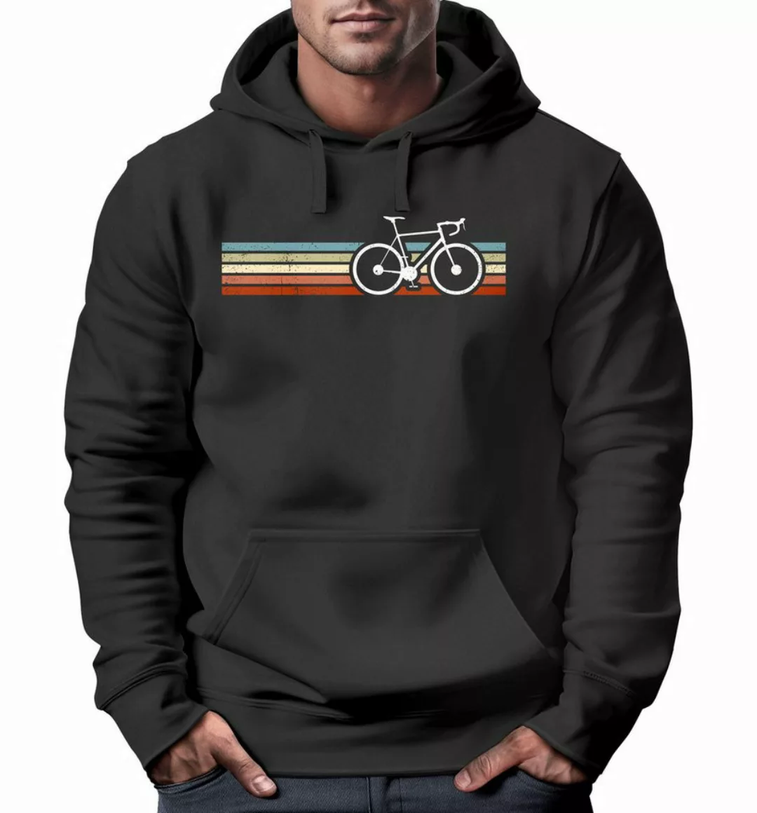 Neverless Hoodie Hoodie Herren Fahrrad Retro Print Minimalistisch Radfahren günstig online kaufen