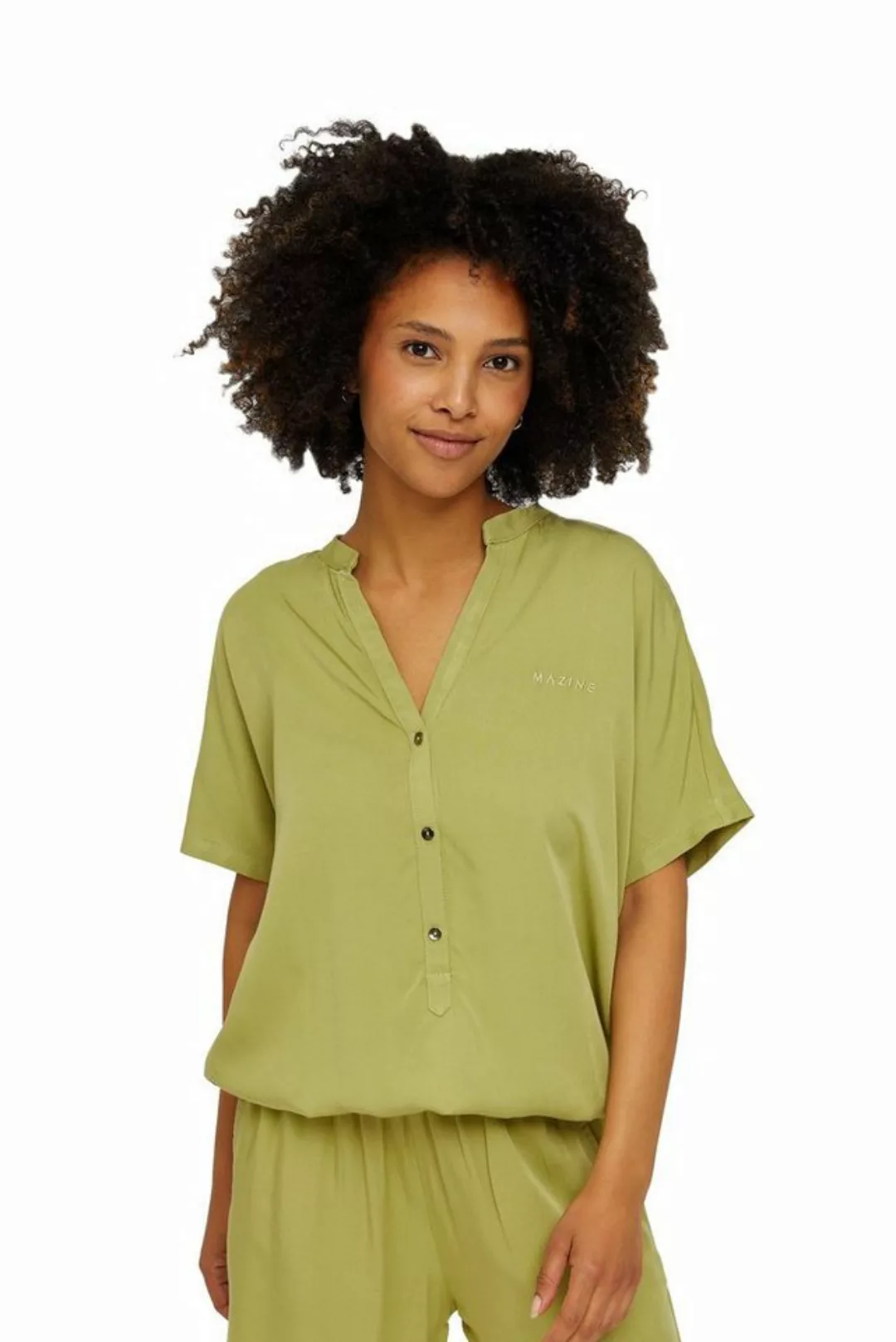 MAZINE Klassische Bluse BENONI BLOUSE Grün Vegane Damen Blouse günstig online kaufen