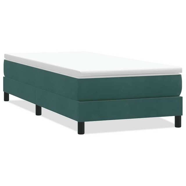 vidaXL Boxspringbett, Boxspringbett mit Matratze Dunkelgrün 100x220 cm Samt günstig online kaufen