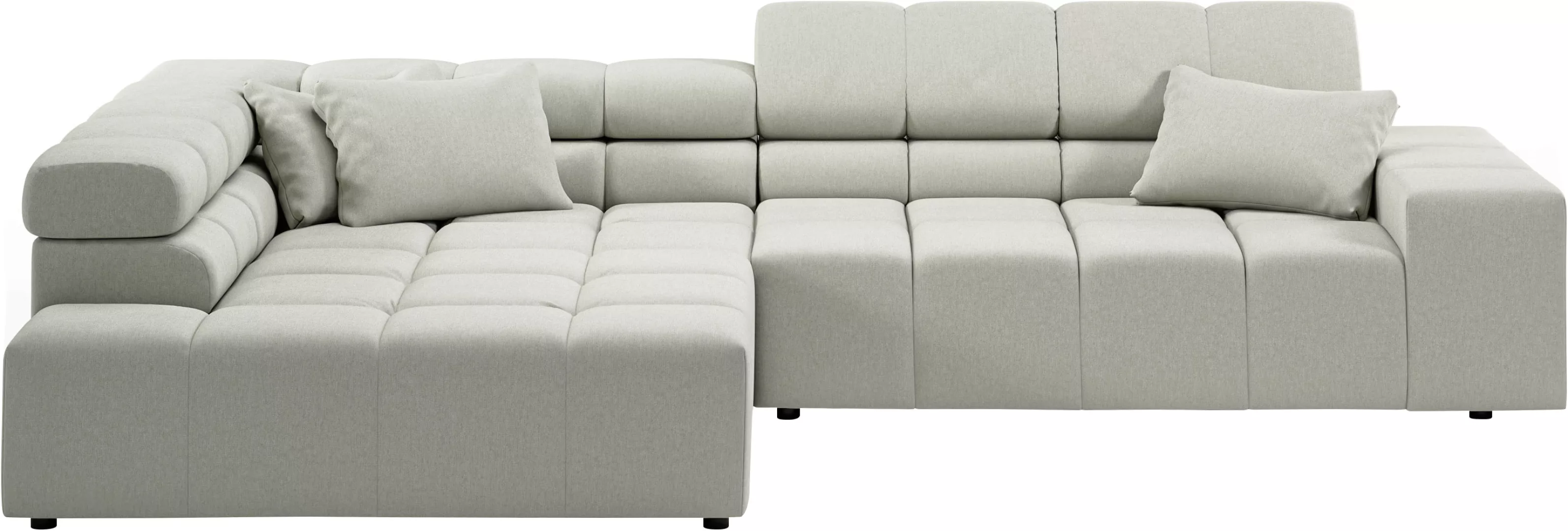 INOSIGN Ecksofa "Ancona incl. Kopfteilverstellung, Zierkissen Breite 319cm, günstig online kaufen