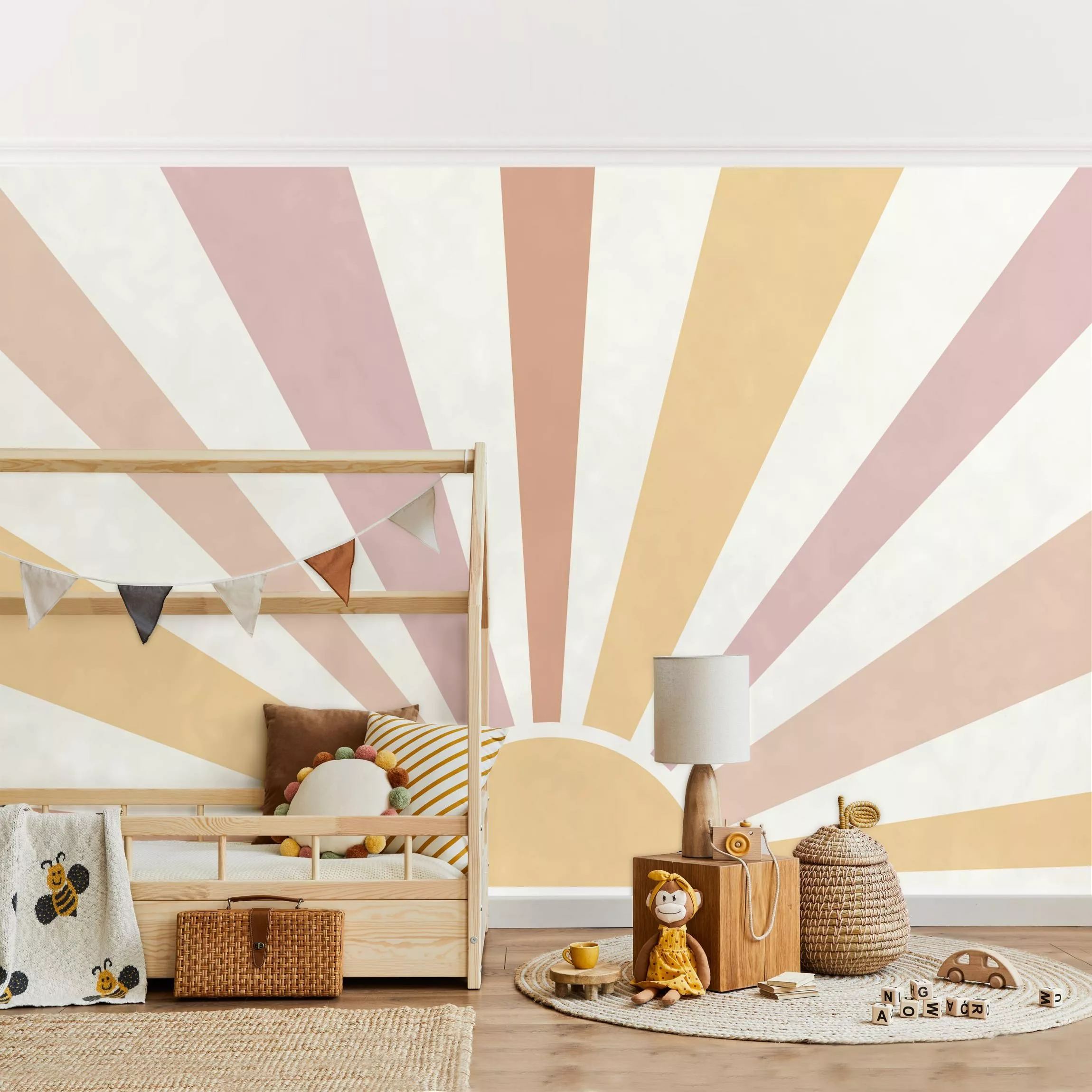 Fototapete Boho Sonne Pastell Beige günstig online kaufen