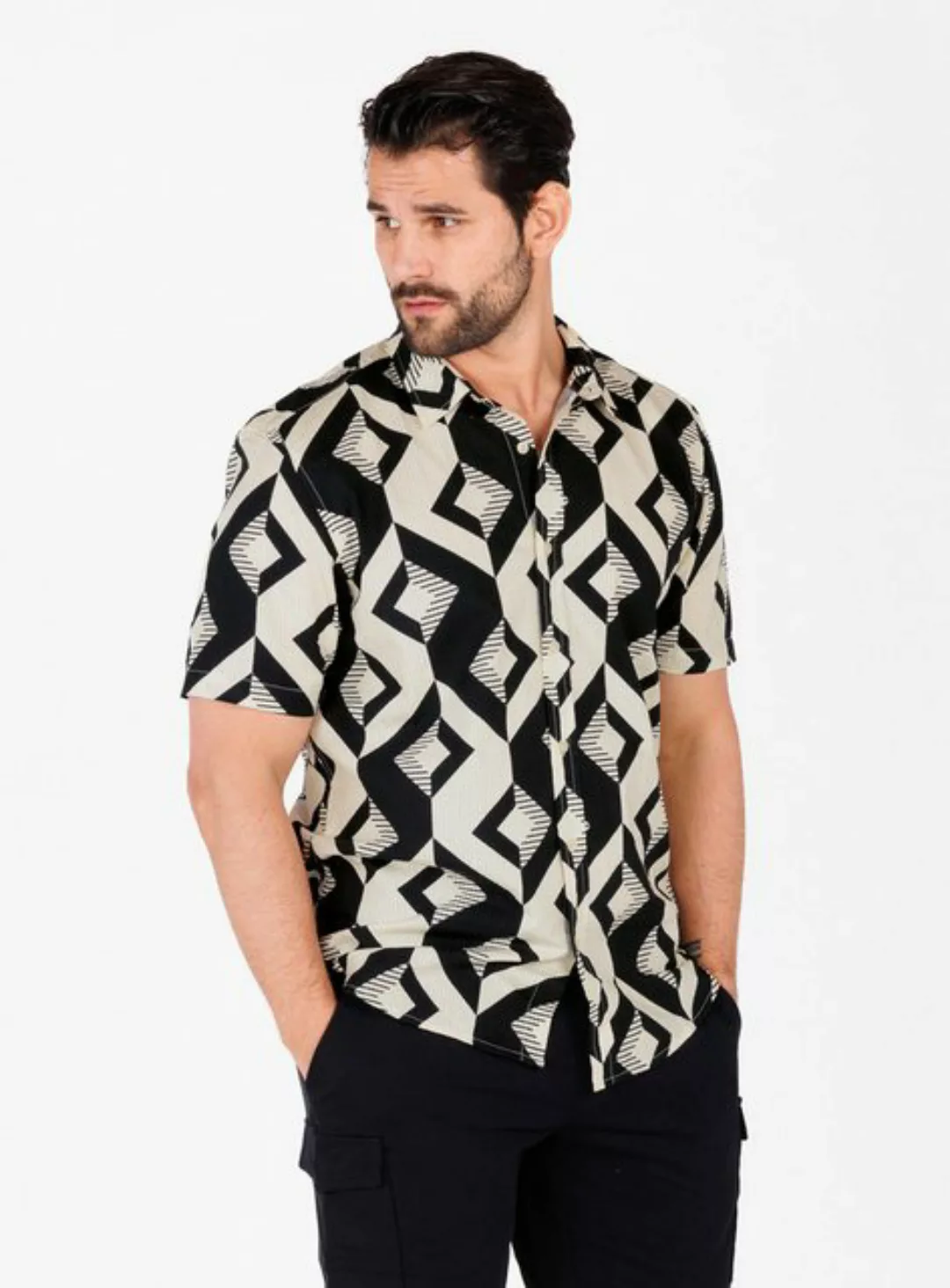 Key Largo Kurzarmhemd MSH TRACK 1/2 patterned (1-tlg) günstig online kaufen