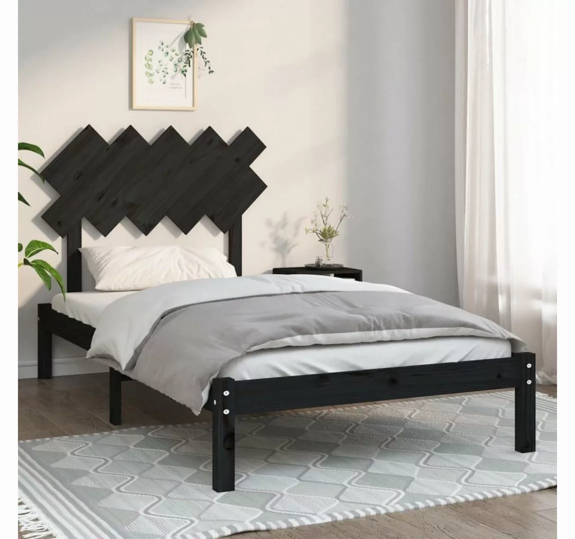 furnicato Bett Massivholzbett Schwarz 100x200 cm günstig online kaufen