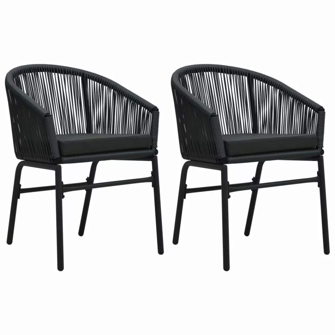 Gartenstühle 2 Stk. Schwarz Pvc Rattan günstig online kaufen