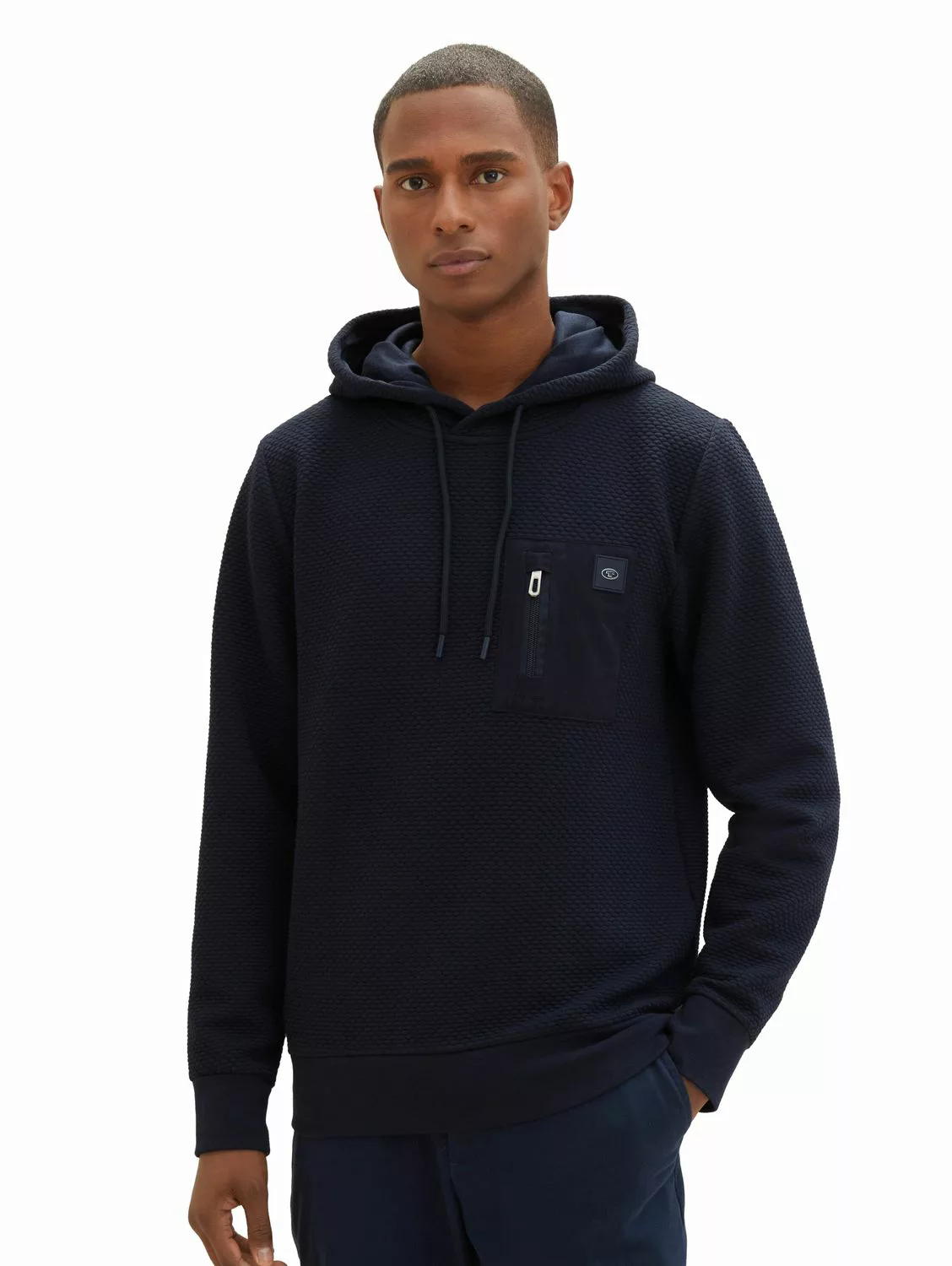 Tom Tailor Herren Kapuzenpullover QUILTED HOODIE - Regular Fit günstig online kaufen