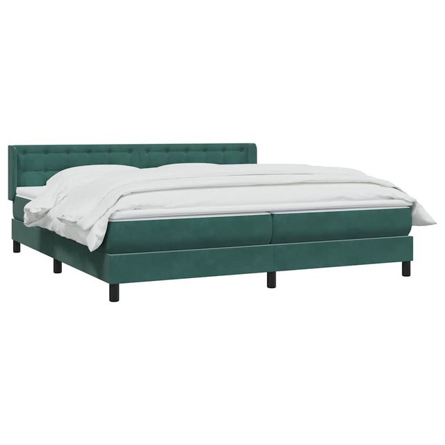 vidaXL Bett Boxspringbett mit Matratze Dunkelgrün 180x210 cm Samt günstig online kaufen