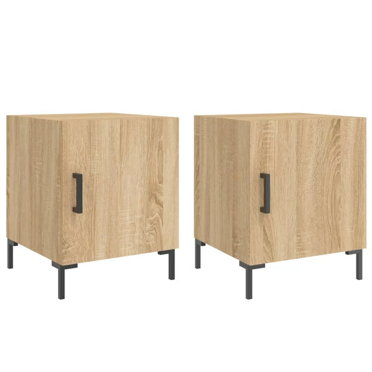 vidaXL Nachttische 2 Stk Sonoma-Eiche 40x40x50 cm Holzwerkstoff Modell 4 günstig online kaufen