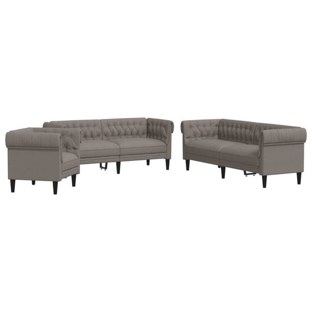 vidaXL Sofa 3-tlg. Sofagarnitur Taupe Stoff günstig online kaufen