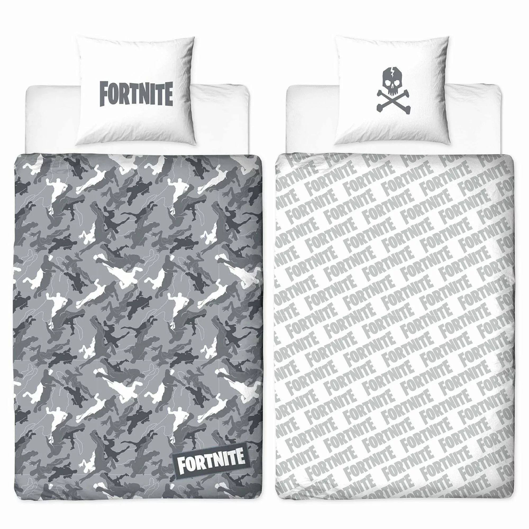 BERONAGE Kinderbettwäsche Fortnite Grey Bettwäsche Linon günstig online kaufen