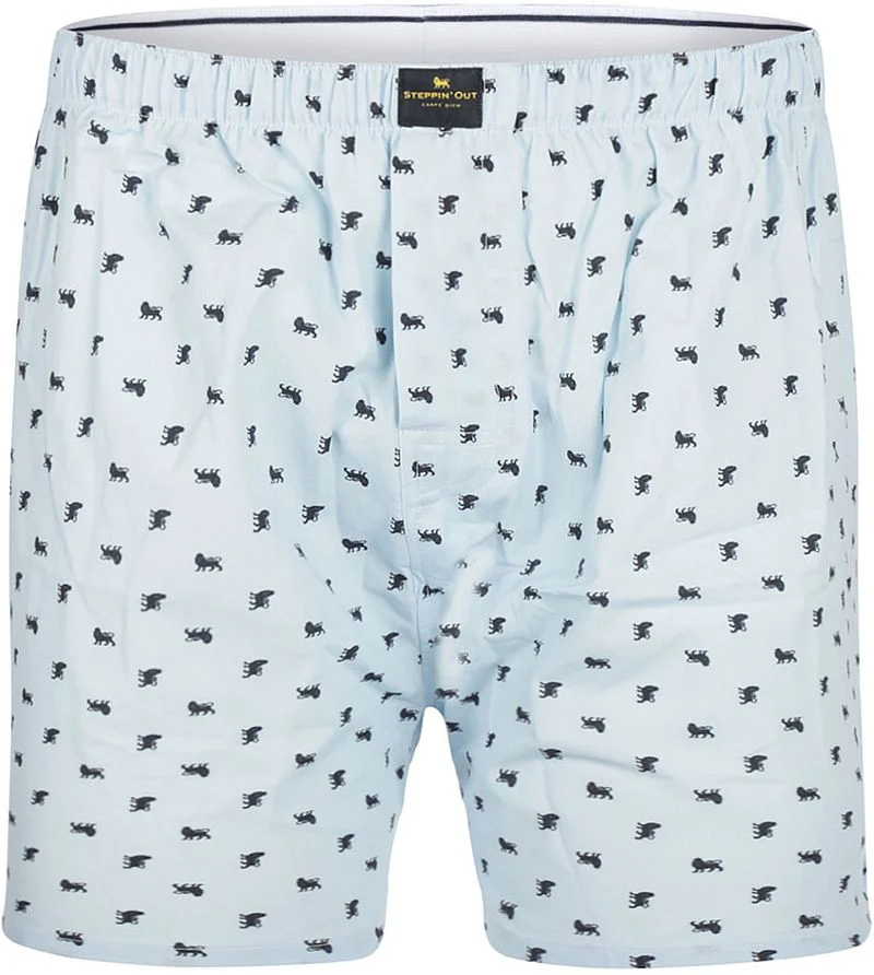 Steppin' Out Boxershorts Print Popeline Hellblau - Größe M günstig online kaufen