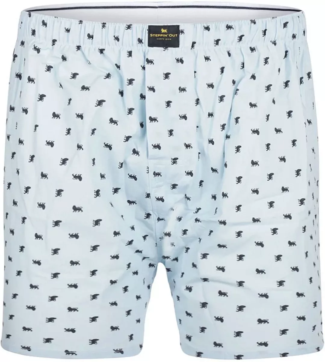 Steppin' Out Boxershorts Print Popeline Hellblau - Größe M günstig online kaufen