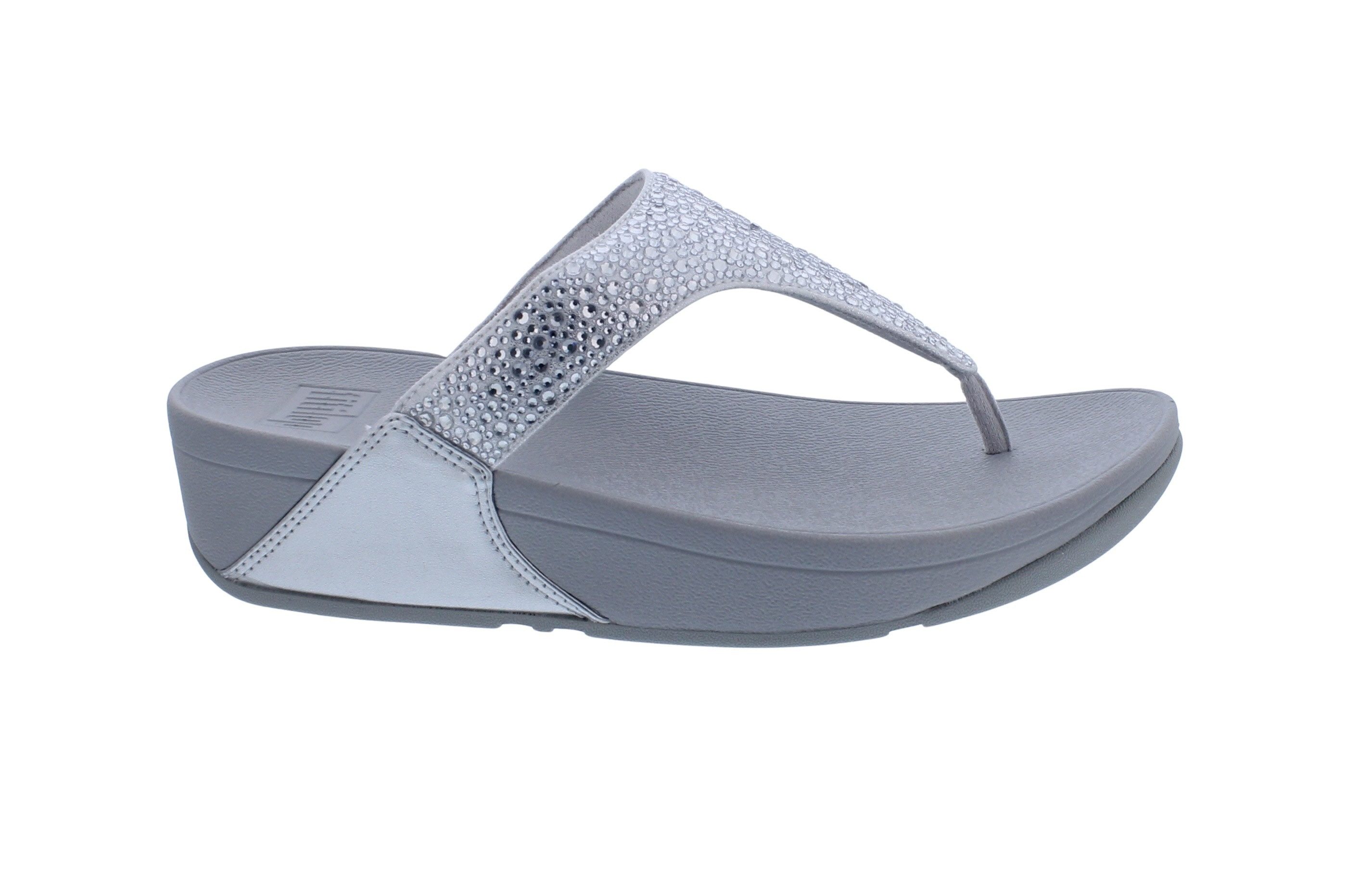 Fitflop LULU CRYSTAL-MIX TOE-POST Zehentrenner Silver günstig online kaufen