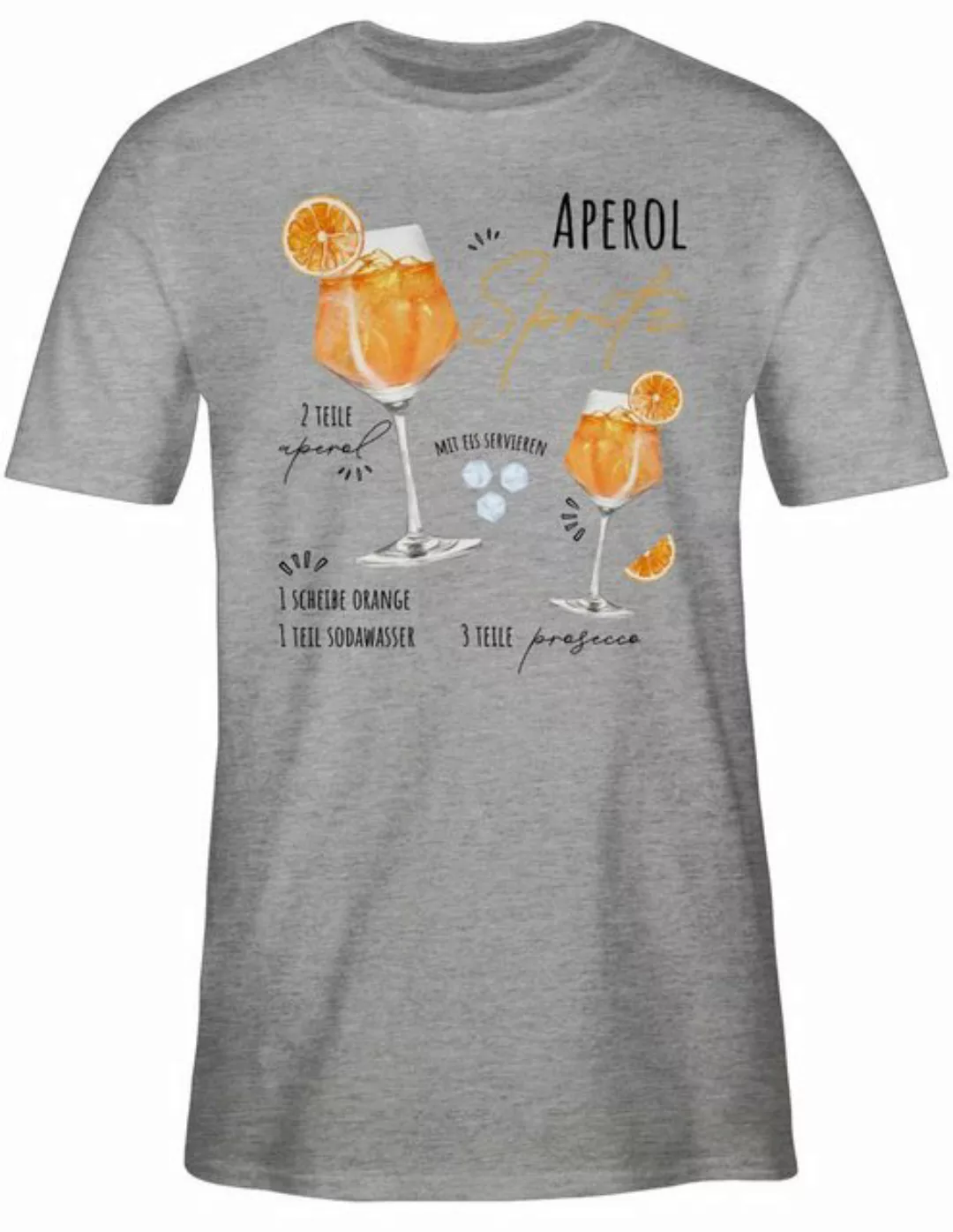 Shirtracer T-Shirt Aperol Spritz Rezept Lustig Geschenk Aperolfan Fanartike günstig online kaufen