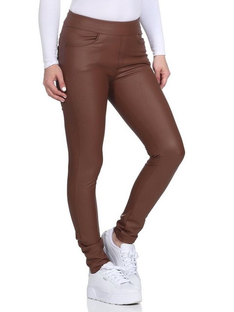 Aurela Damenmode Lederhose Kunstlederleggings für Damen leicht gefütterte L günstig online kaufen