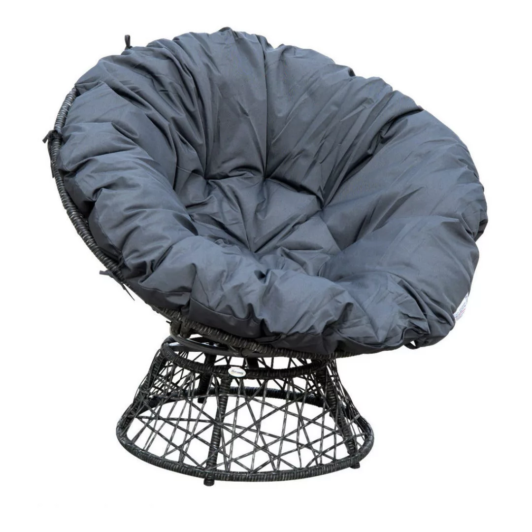 Outsunny Papasansessel schwarz Polyrattan B/H/L: ca. 87x90x97 cm günstig online kaufen