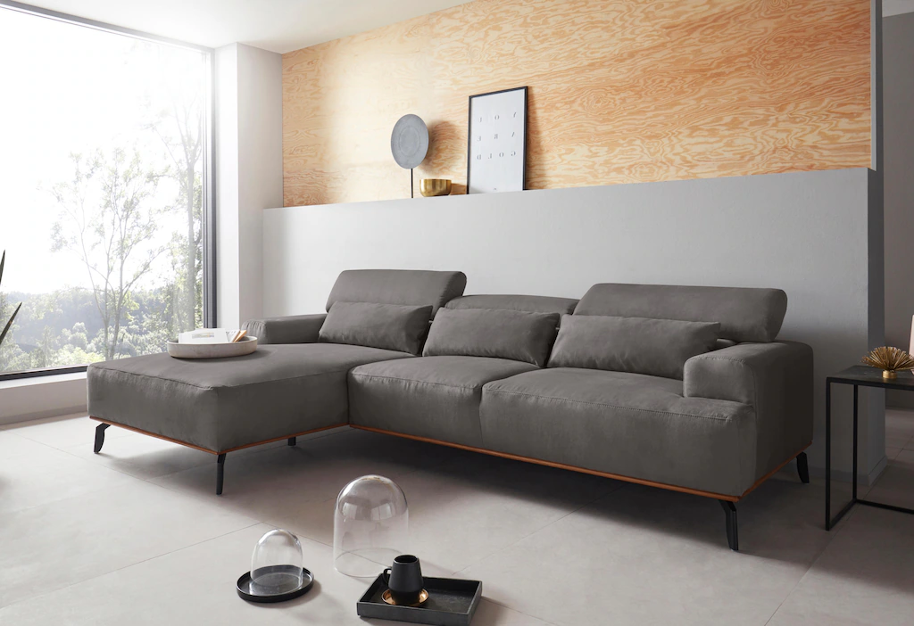 Places of Style Ecksofa "Carlo L-Form", Kopfteilverstellung günstig online kaufen