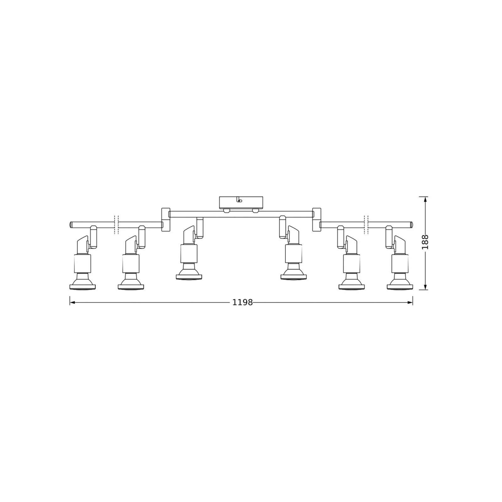 OSRAM Deckenstrahler, silber, Metall 6-flg. GU10-LED 2.700 K günstig online kaufen