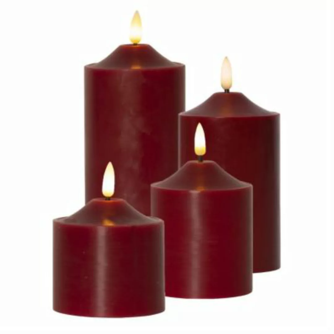 MARELIDA LED Kerzenset Advent 3D Flamme 4 Größen 4er Set rot günstig online kaufen