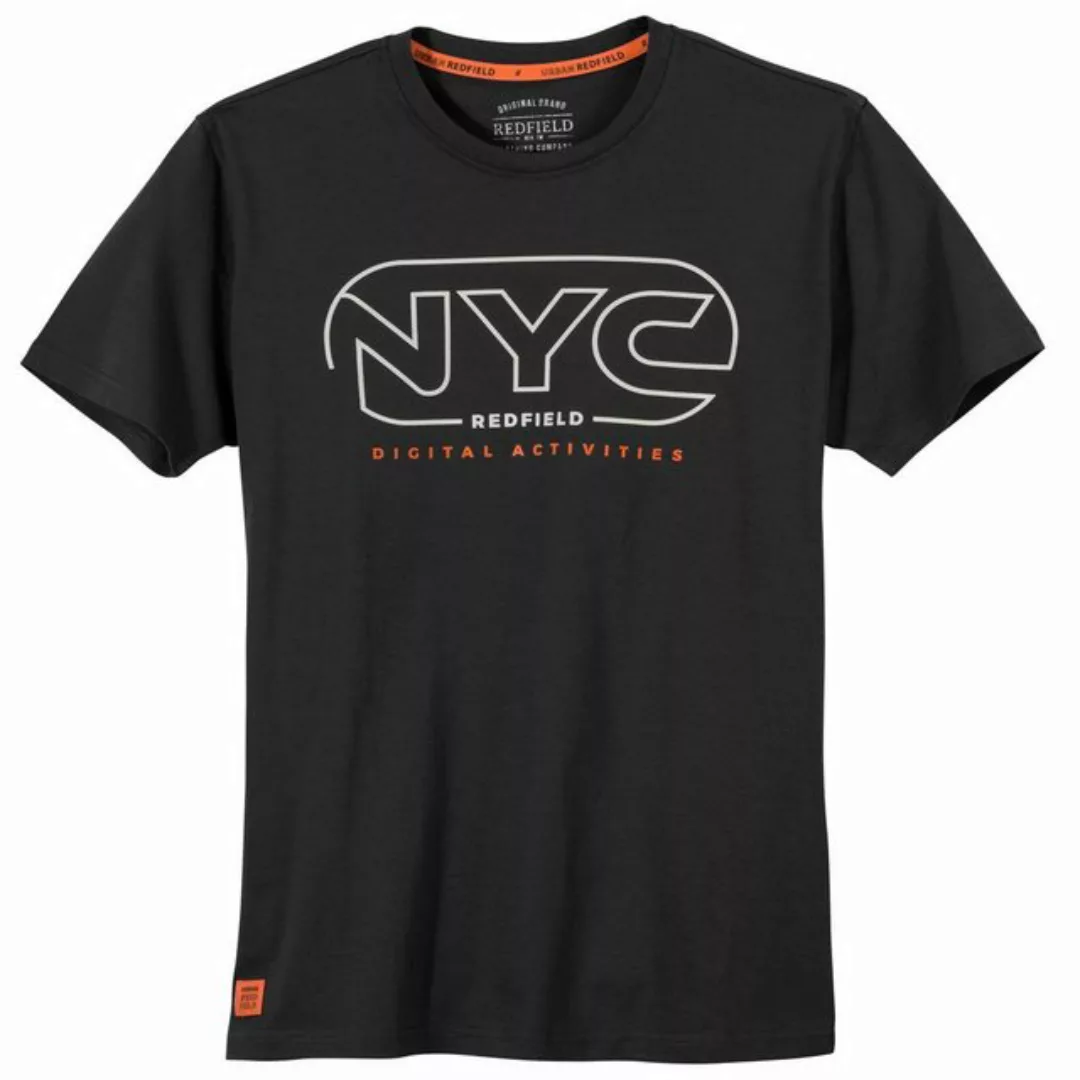 redfield Rundhalsshirt Große Größen Herren Redfield T-Shirt NYC schwarz günstig online kaufen