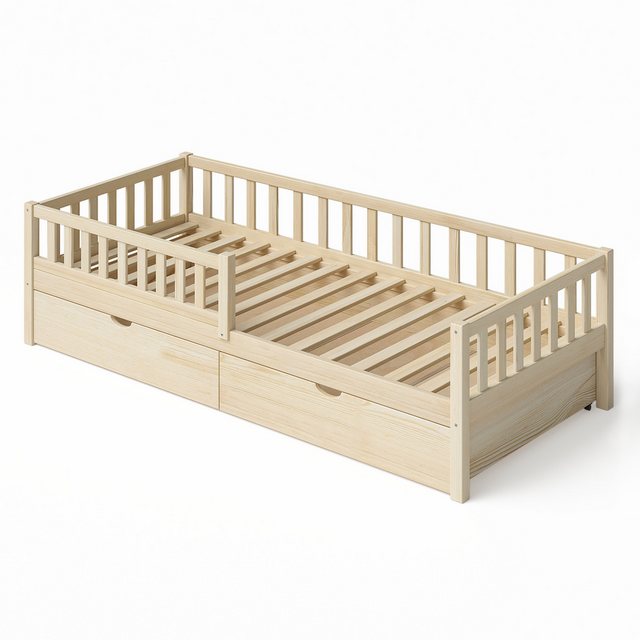 Bellabino Kinderbett Vils (Bett 90x200 cm mit großer Schublade, natur), mit günstig online kaufen