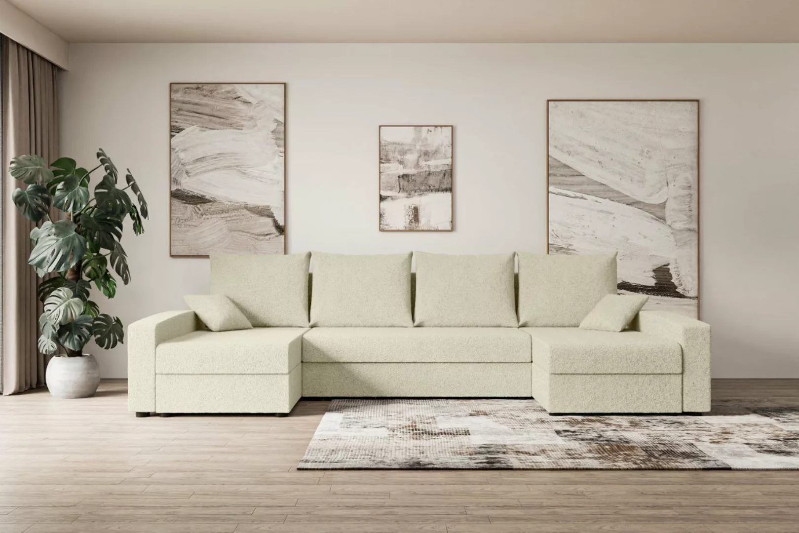 ALTDECOR Wohnlandschaft ALESIA-U, Couch mit Schlaffunktion, Wohnzimmer - Wo günstig online kaufen