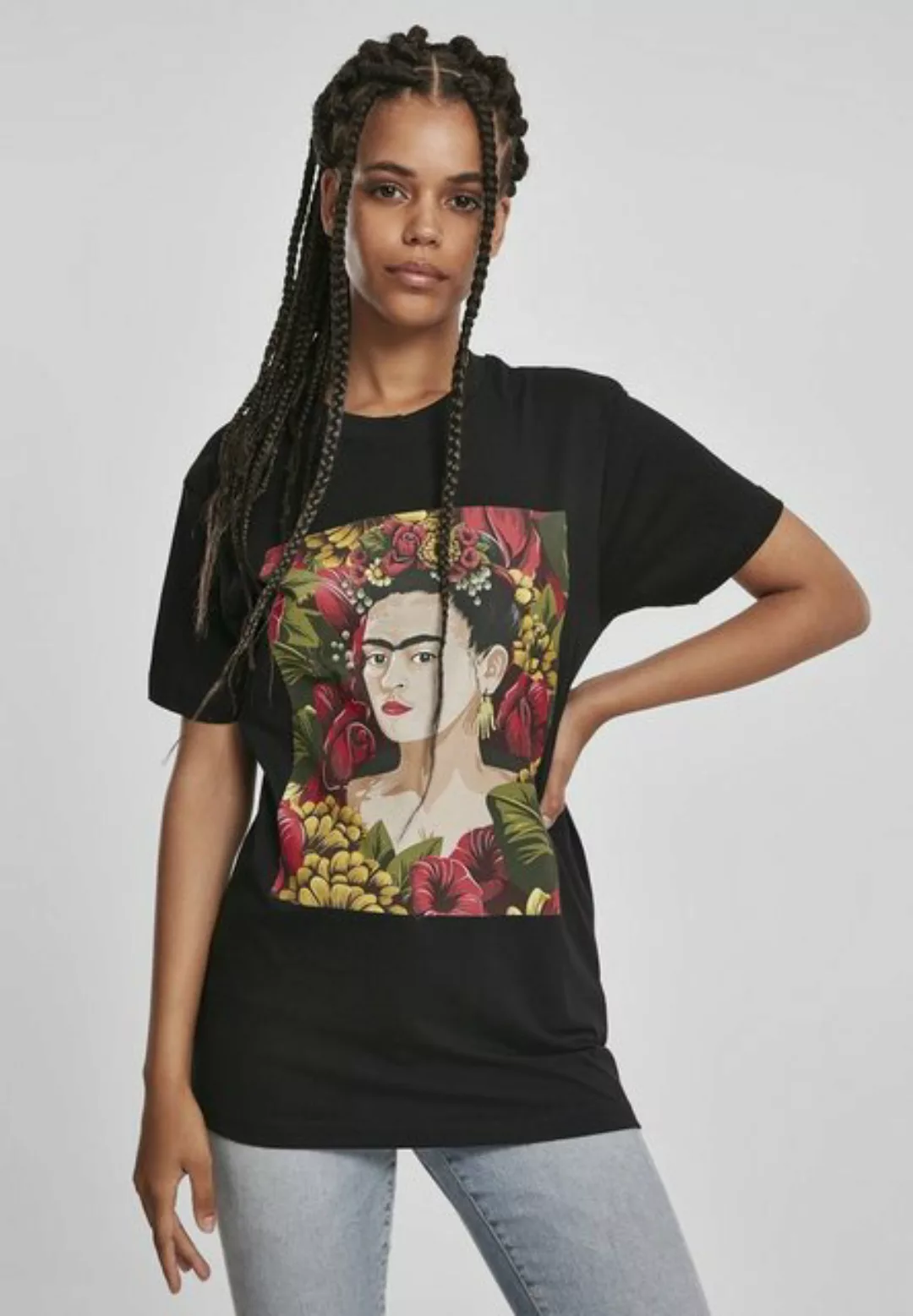 Merchcode Kurzarmshirt Damen Ladies Frida Kahlo Portrait Tee (1-tlg) günstig online kaufen