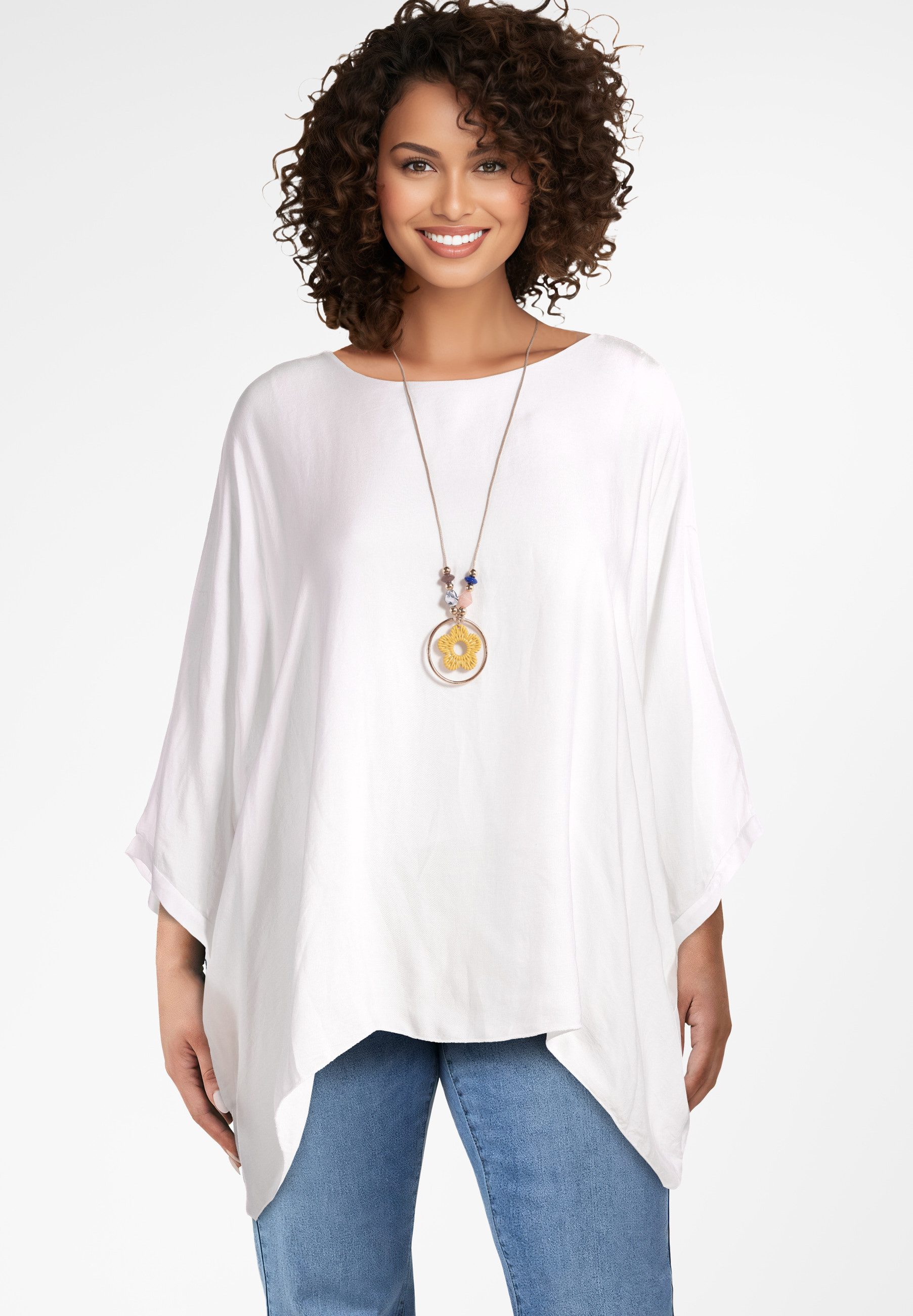 PEKIVESSA Tunika Blusentunika oversized mit Fledermausärmel günstig online kaufen