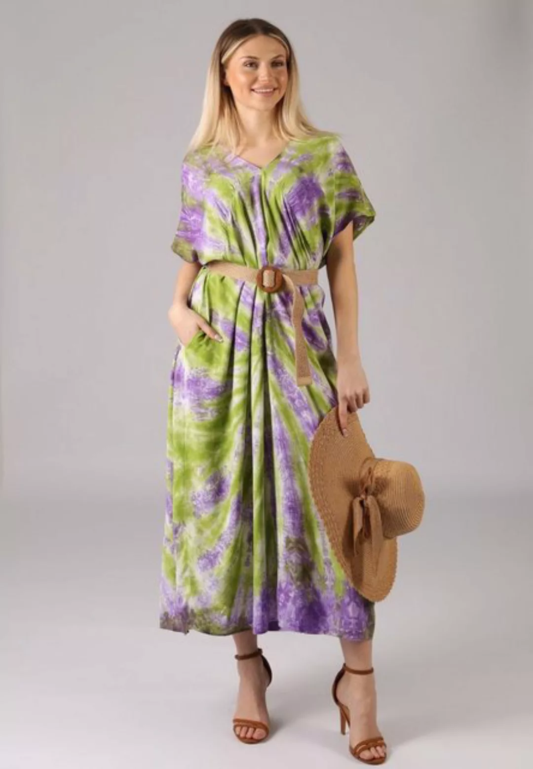 YC Fashion & Style Maxikleid "Bohème-Chic Maxikleid in Batik mit Taschen" A günstig online kaufen