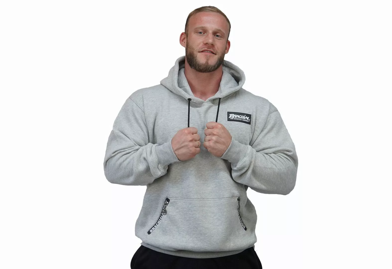 BRACHIAL THE LIFESTYLE COMPANY Kapuzensweatshirt Brachial Hoody "Rude" grau günstig online kaufen