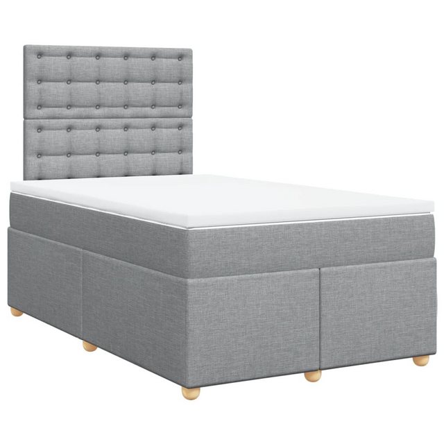 vidaXL Boxspringbett, Boxspringbett mit Matratze Hellgrau 120x190 cm Stoff günstig online kaufen