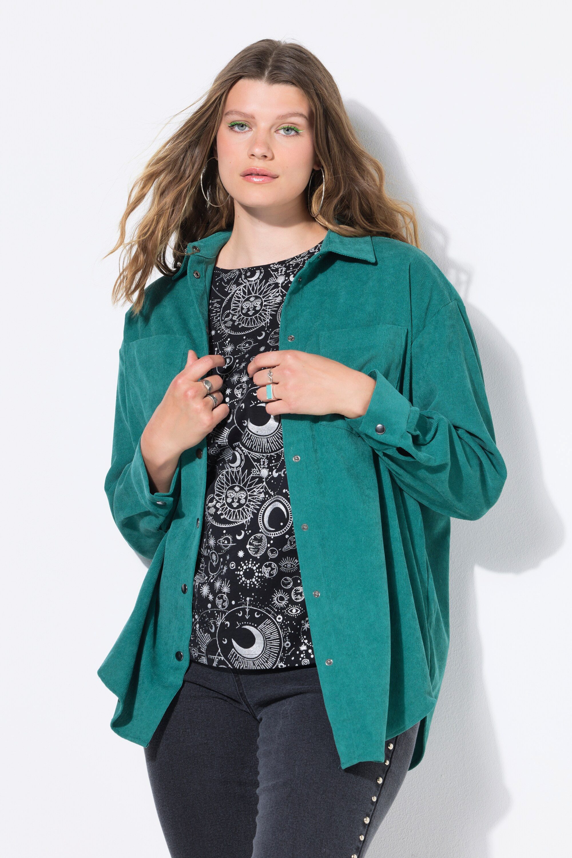 Studio Untold Hemdbluse Cord-Hemd oversized Hemdkragen günstig online kaufen