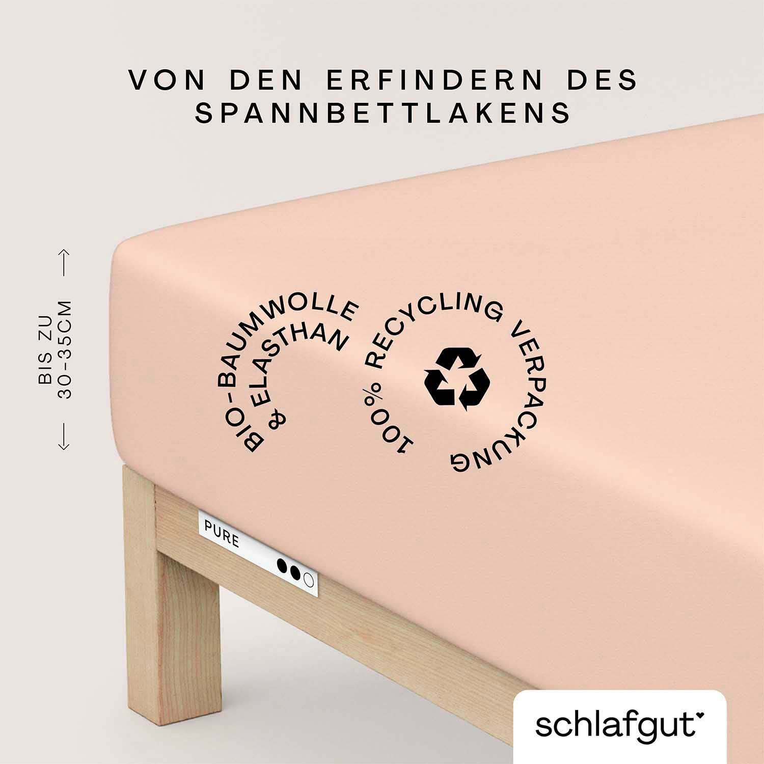 Schlafgut Spannbettlaken »PURE Bio-Baumwolle mit Elasthan, dehnbar blickdic günstig online kaufen