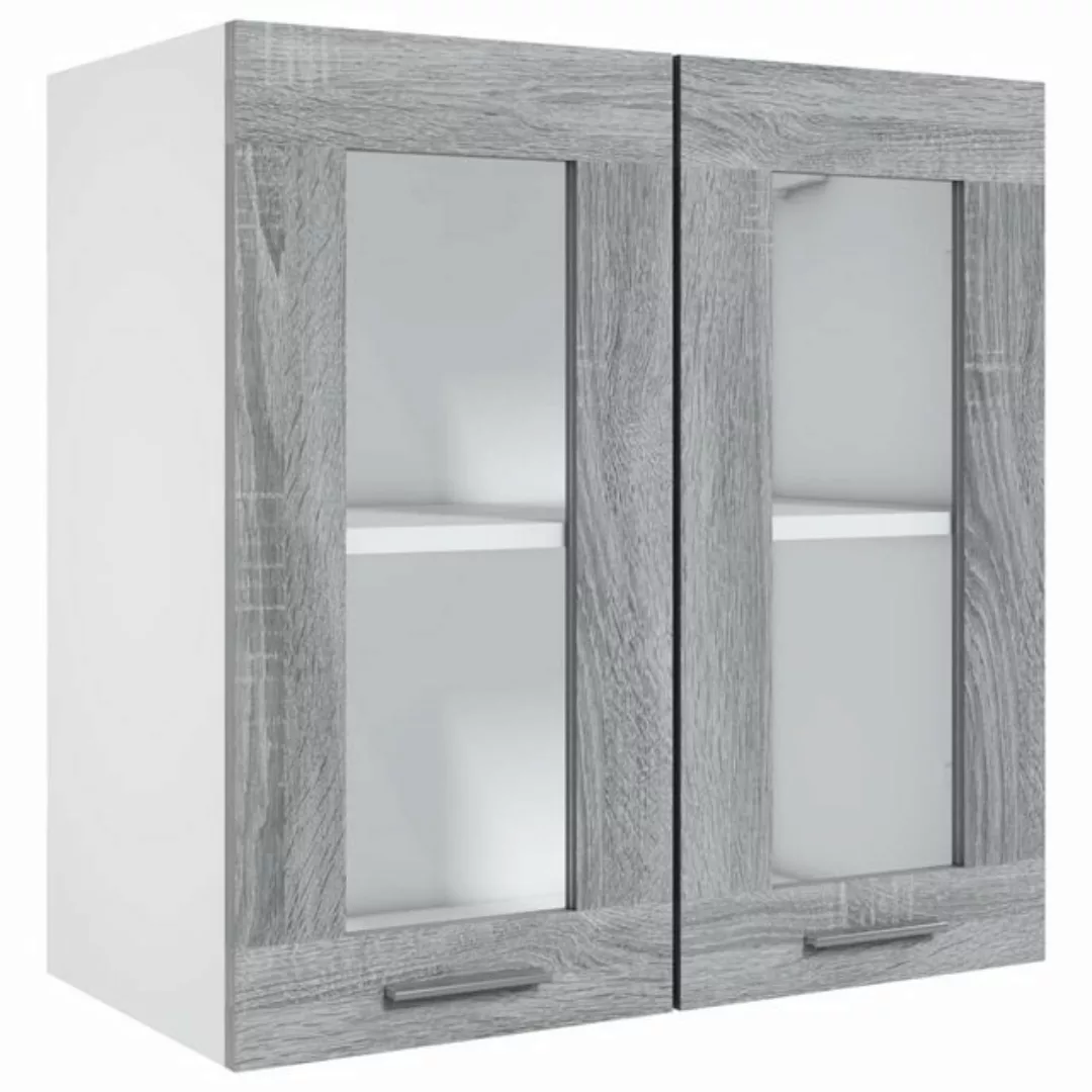 vidaXL Unterschrank Hängeschrank Glas Grau Sonoma 60x31x60 cm Holzwerkstoff günstig online kaufen
