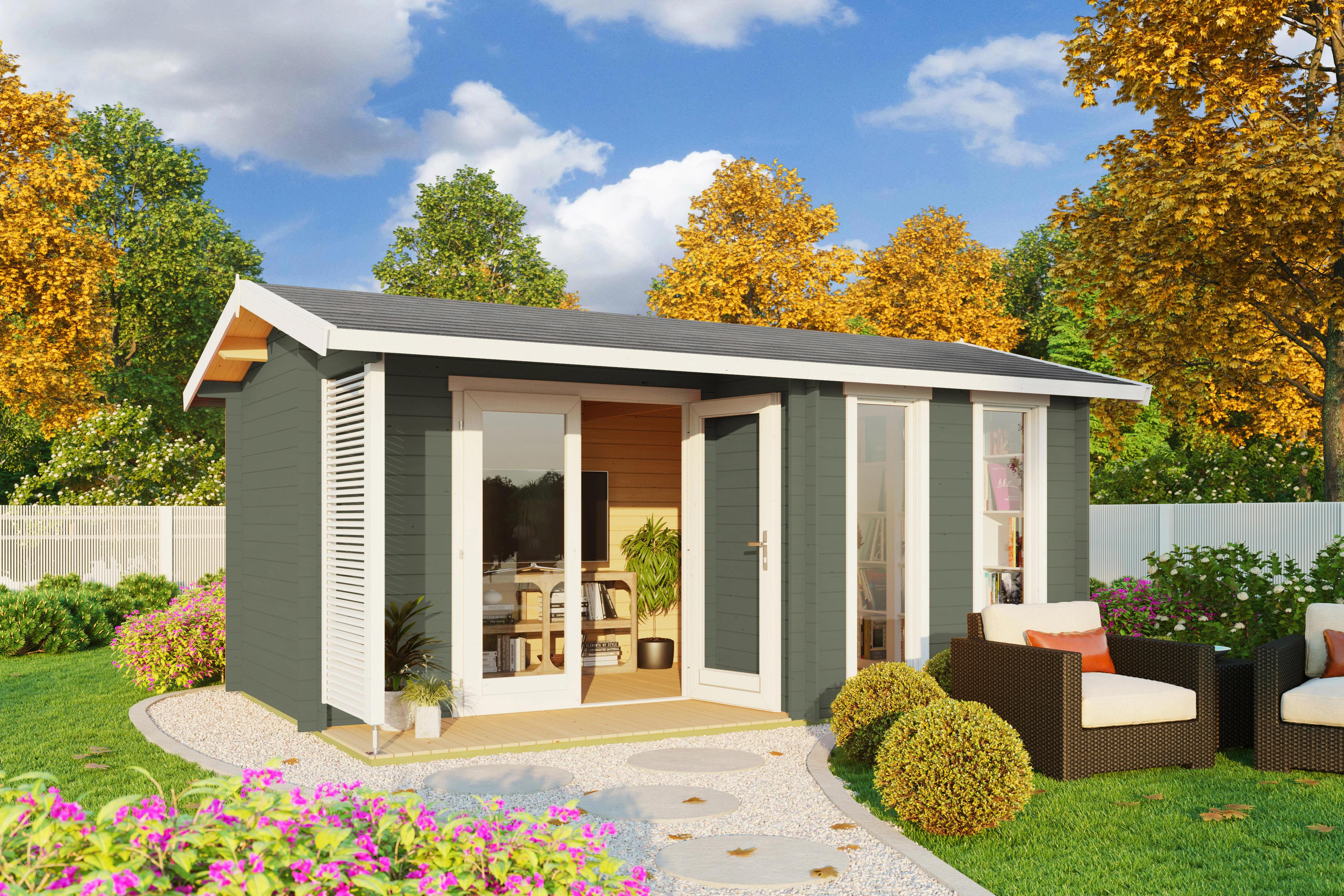 Nordic Holz Gartenhaus "Riverside", (inkl. Terrassenbretter) günstig online kaufen