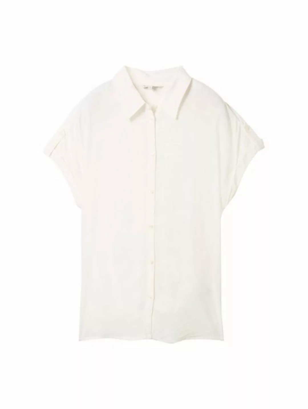 TOM TAILOR Blusenshirt shortsleeve blouse shirt, Whisper White günstig online kaufen