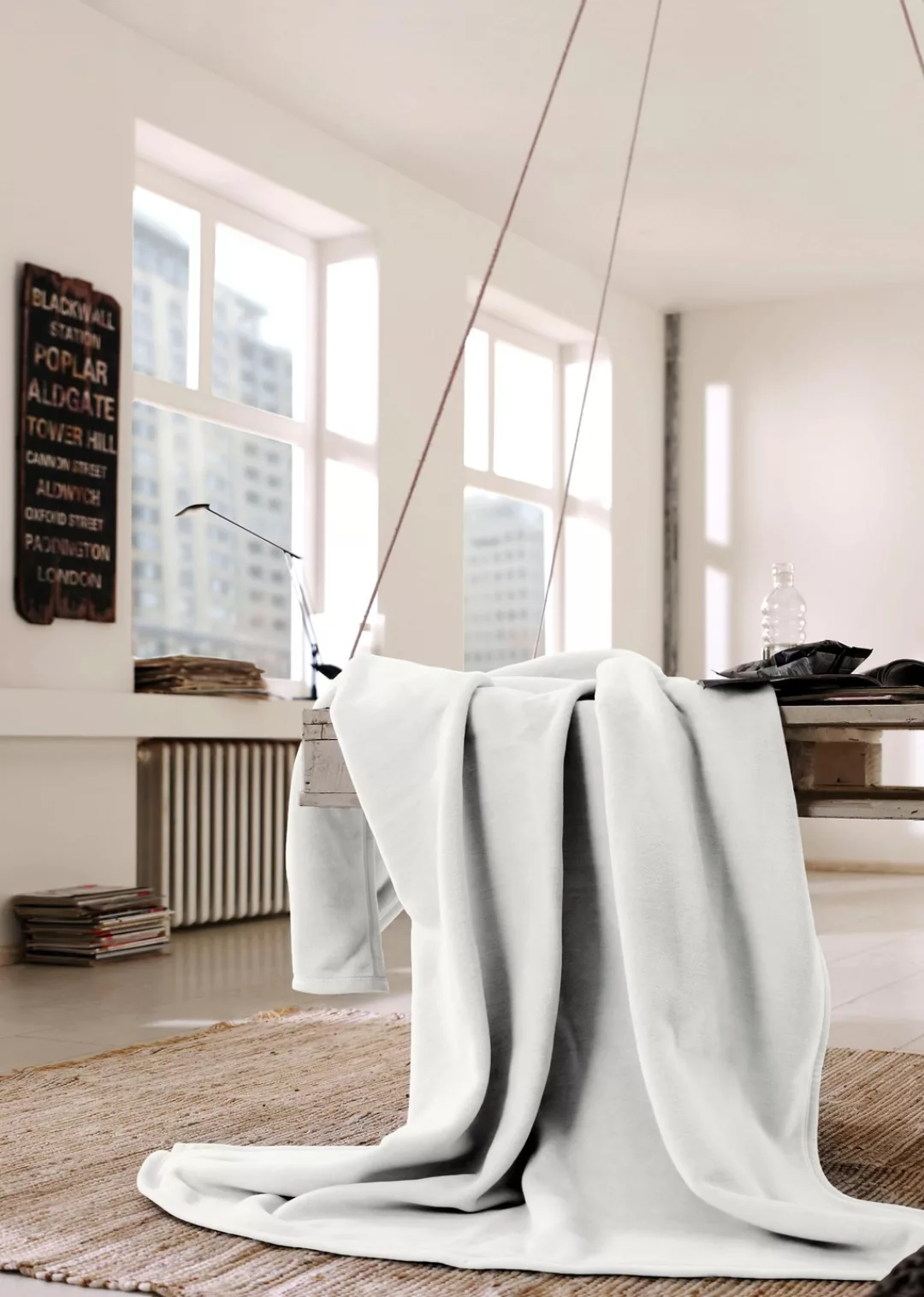 Biederlack Wohndecke »Wohndecke Cotton Home«, im Uni Design, Kuscheldecke günstig online kaufen