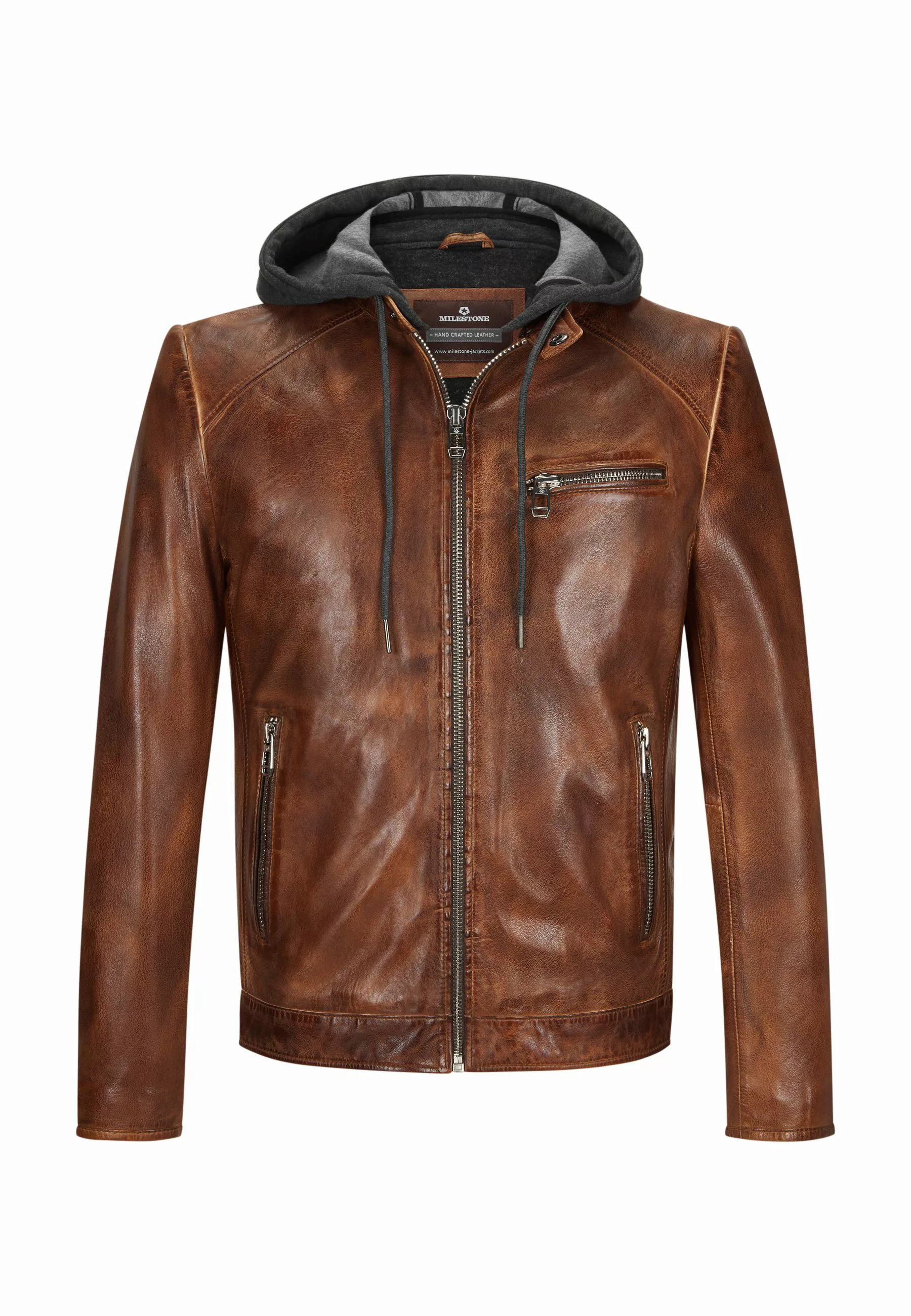 Milestone Lederjacke MSMorrison Herrenjacke aus Lammnappa günstig online kaufen