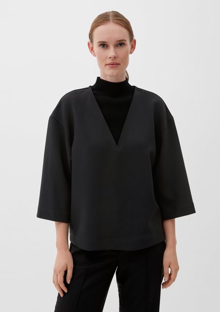 s.Oliver BLACK LABEL Langarmbluse Bluse mit Viskose im Layering-Look Layeri günstig online kaufen