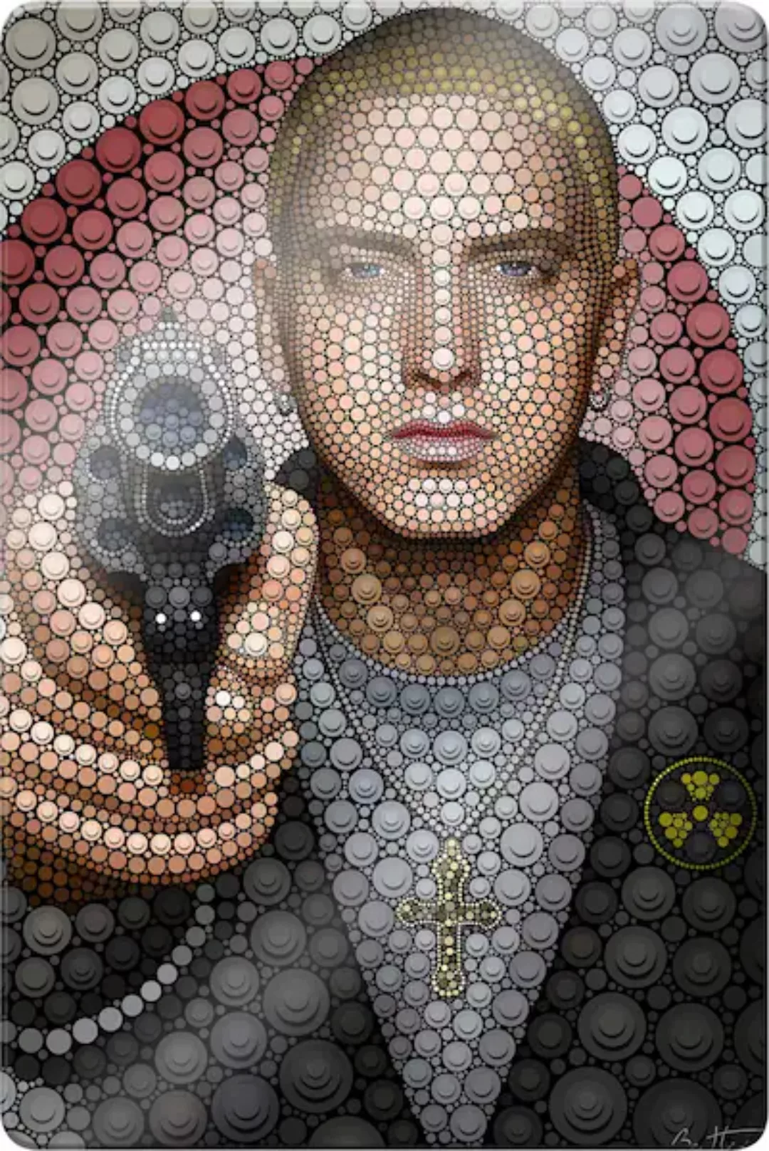Wall-Art Glasbild "Kunstdruck Rapper Eminem", Person günstig online kaufen