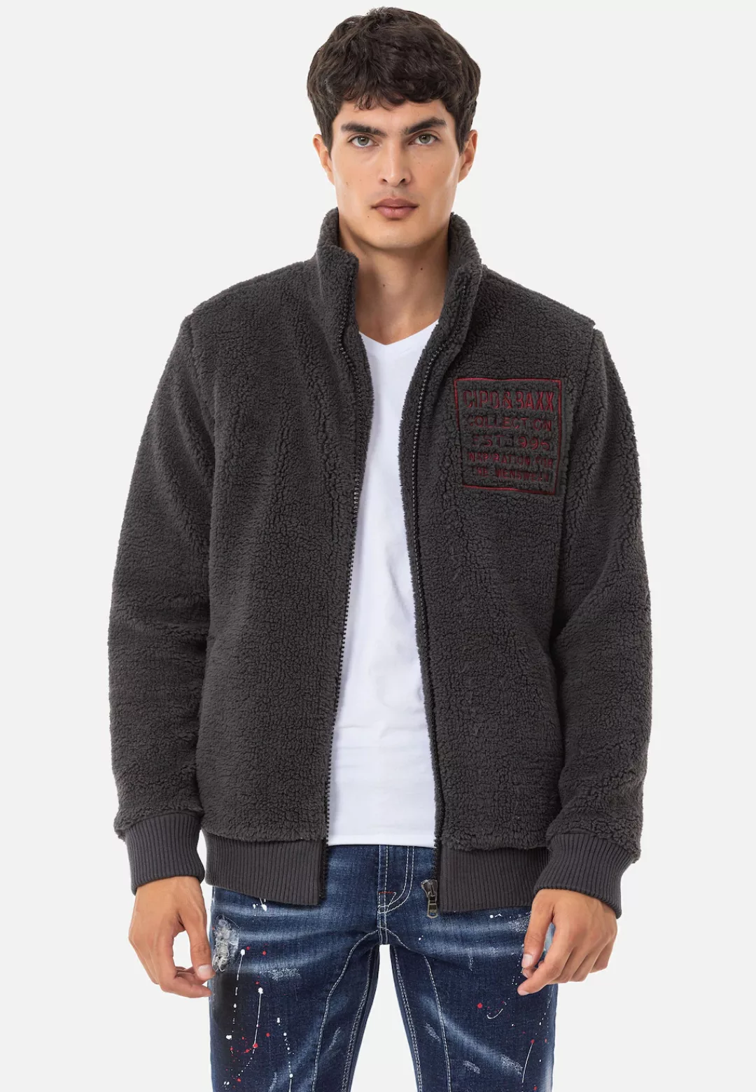 Cipo & Baxx Sweatjacke, aus weichem Teddyfleece günstig online kaufen