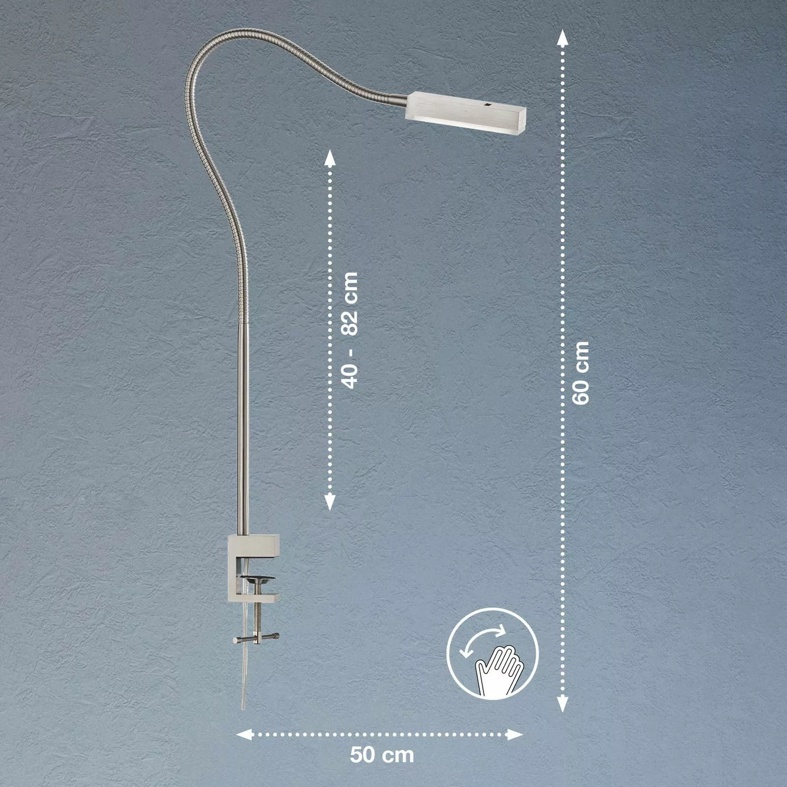 LED-Klemmleuchte Raik mit Gestensteuerung, 60 cm günstig online kaufen